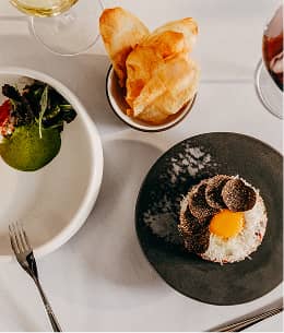 food on table in restaurant